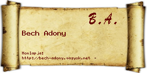 Bech Adony névjegykártya